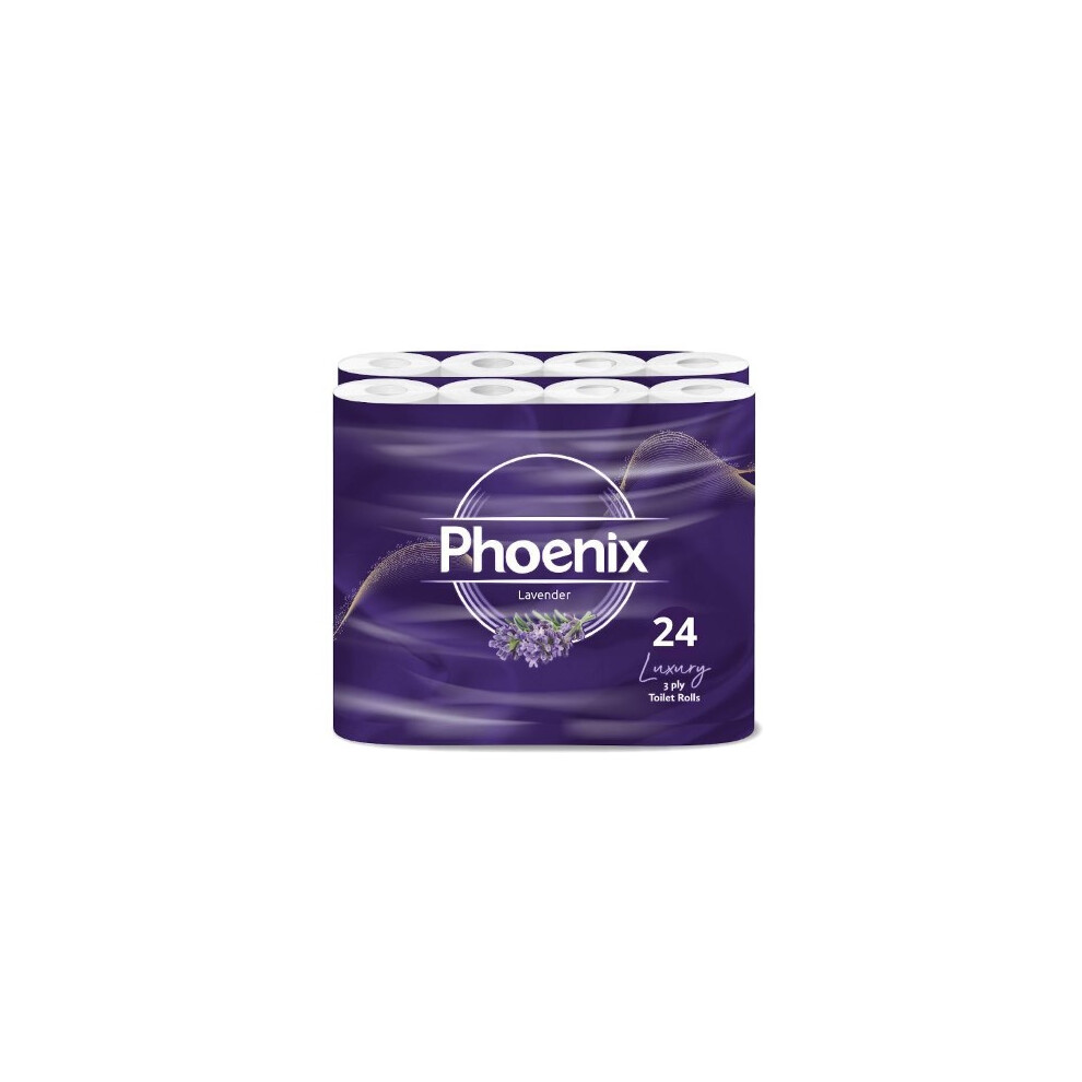 Phoenix 24 Rolls Of Quilted 3 Ply Fragranced Toilet Rolls Lavender