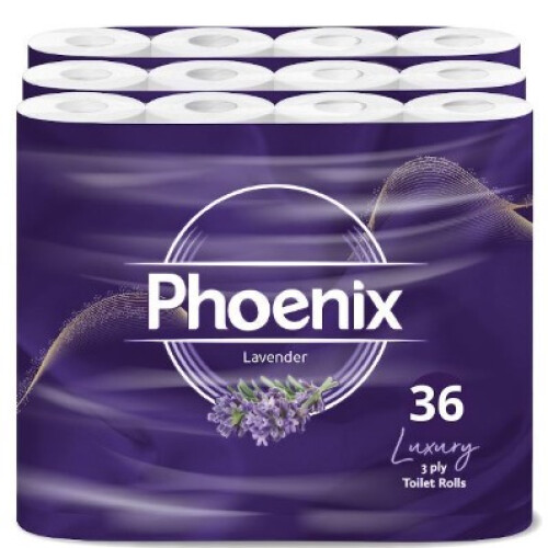 Phoenix 36 Phoenix Soft Lavender Fragranced Luxury Toilet Rolls
