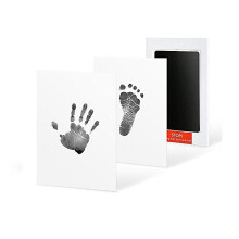 (1 Black) 2 Set Baby Handprint Footprints Ink Pads Safe Non-toxic No-touch Skin Inkless Inkpad Kits Pet Cat Dog Paw Prints Souvenirs Gifts