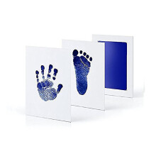 (1 Blue) 2 Set Baby Handprint Footprints Ink Pads Safe Non-toxic No-touch Skin Inkless Inkpad Kits Pet Cat Dog Paw Prints Souvenirs Gifts