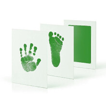 (1 Green) 2 Set Baby Handprint Footprints Ink Pads Safe Non-toxic No-touch Skin Inkless Inkpad Kits Pet Cat Dog Paw Prints Souvenirs Gifts