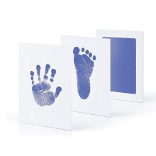(1 Light blue) 2 Set Baby Handprint Footprints Ink Pads Safe Non-toxic No-touch Skin Inkless Inkpad Kits Pet Cat Dog Paw Prints Souvenirs Gifts