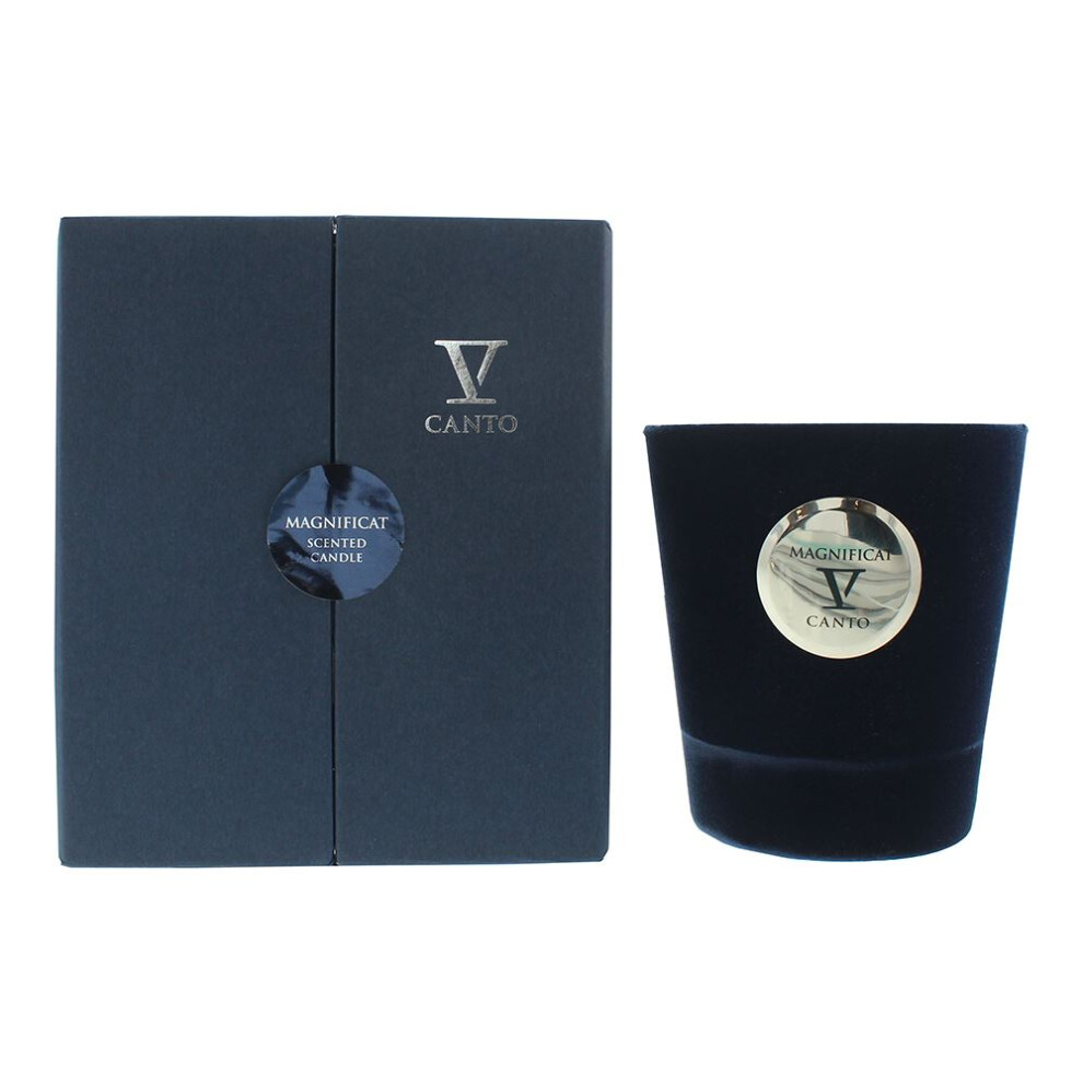 V Canto Magnificat Flocked Glass Candle 250G