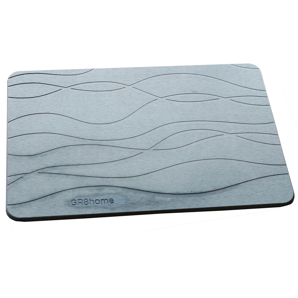 Diatomite Stone Bath Mat Grey Drying Non Slip Bathstone Bathroom Rug