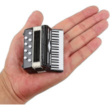 Miniature Accordion with Box Mini Instrument Replica Collectibles Miniature Dollhouse Model Home Dec