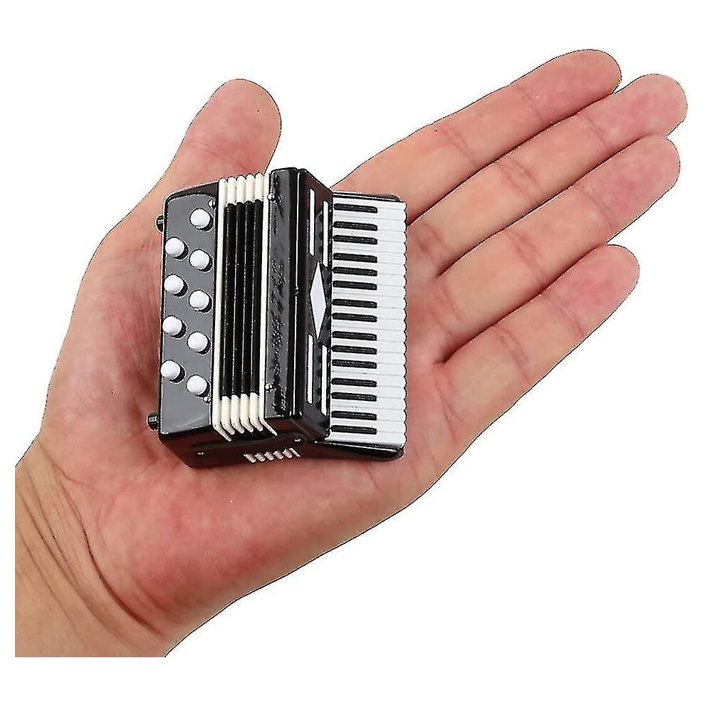Miniature Accordion with Box Mini Instrument Replica Collectibles Miniature Dollhouse Model Home Dec