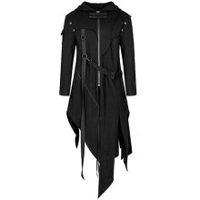 (5XL) Punk Mens Hooded Jacket Black Goth Dieselpunk Dystopian Apocalyptic Hoodie
