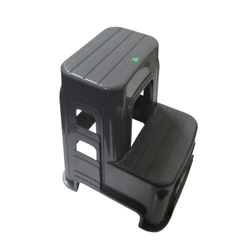 Plastic Double Step Stool Tall 150KG (Grey Lightweight Motorhome)