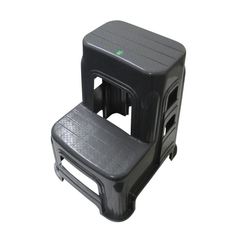 Plastic Double Step Stool Tall 150KG (Grey Lightweight Motorhome) 2