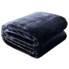 (Charcoal Grey) 200*230cm Black Pink Grey Violet Fleece Blanket Luxury Warm Home Sofa Bed