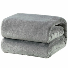 (Grey) 200*230cm Black Pink Grey Violet Fleece Blanket Luxury Warm Home Sofa Bed