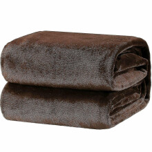 (Brown) 200*230cm Black Pink Grey Violet Fleece Blanket Luxury Warm Home Sofa Bed