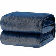 (Navy) 200*230cm Black Pink Grey Violet Fleece Blanket Luxury Warm Home Sofa Bed