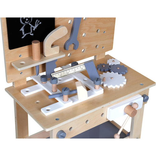 Kids Work Bench And Tools Play Set Wooden Pretend Play Builder 2