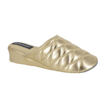 (UK Size 7) Dunlop SYBIL LS900BG Ladies Lightweight Low Wedge Heel Quilted Mule Slippers