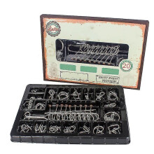 20pcs Iron Link Ontgrendelen In Elkaar Grijpen Puzzel Spel Chinese Ring Magic Trick Toy Set