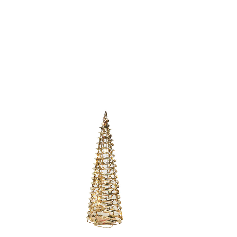 (Gold, 40cm) 40/60/80cm Christmas Tree Cone Pyramid LED Fairy Lights Tower Xmas Decoration