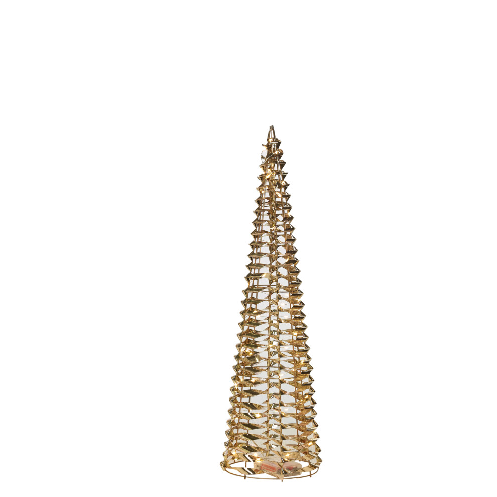 (Gold, 60cm) 40/60/80cm Christmas Tree Cone Pyramid LED Fairy Lights Tower Xmas Decoration