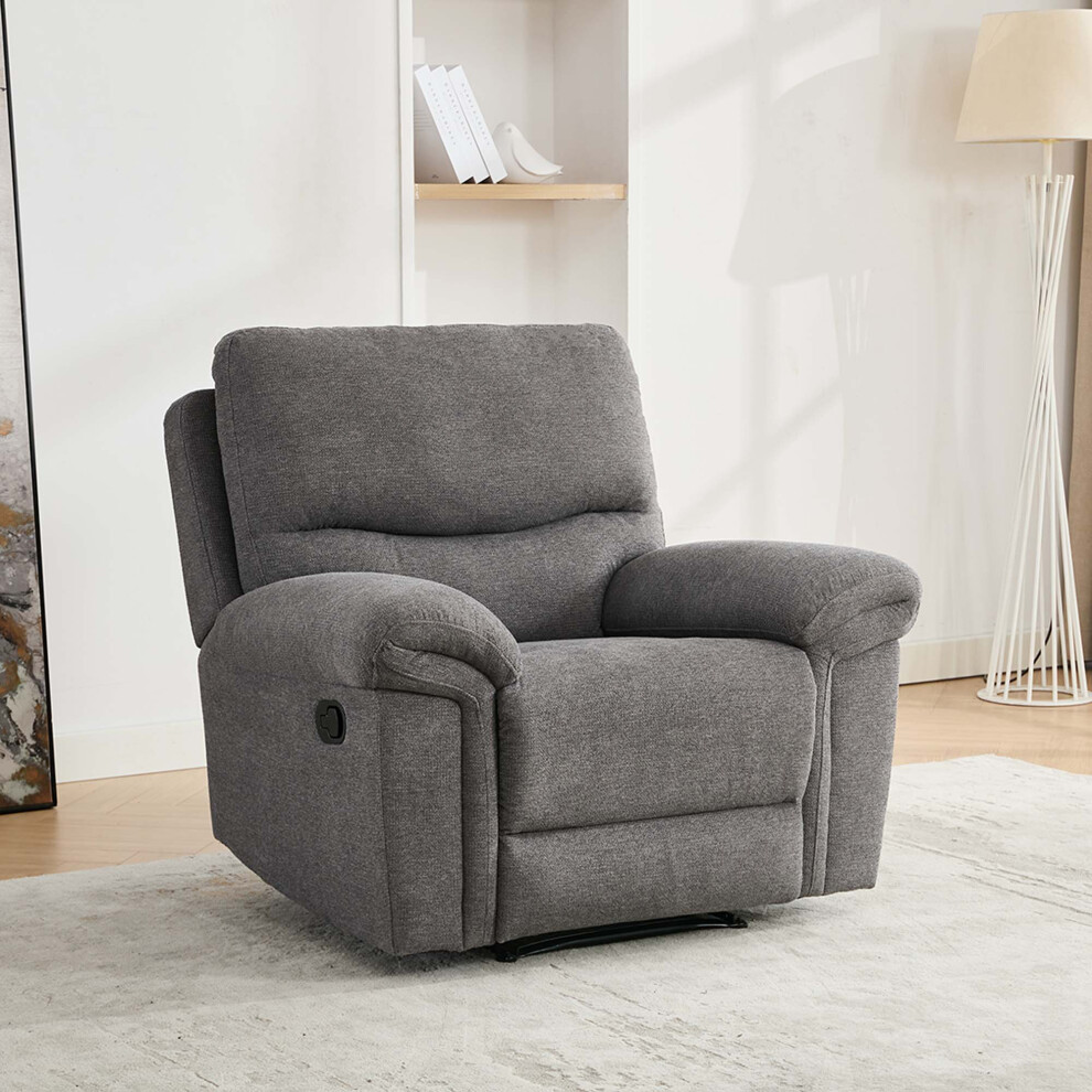 (Dark Grey, 1 Seater) Fosse 1,2 & 3 Seater Manual Recliner Sofa