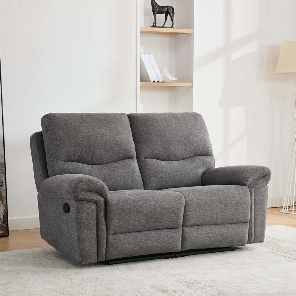 (Dark Grey, 2 Seater) Fosse 1,2 & 3 Seater Manual Recliner Sofa