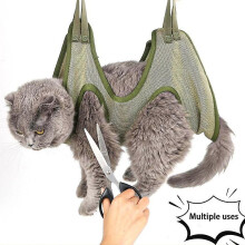(6*10KG, Black) Cat Grooming Nail Cutting Anti Scratch Bite Fixed Bag Bath Trimming Restraint Bag Pet Beauty Hammock Hanging Pet Supplies Set