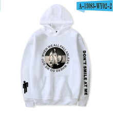 (XL, White) Billie Eilish Sweatshirt Rapper Loose Plus Size Hoodie