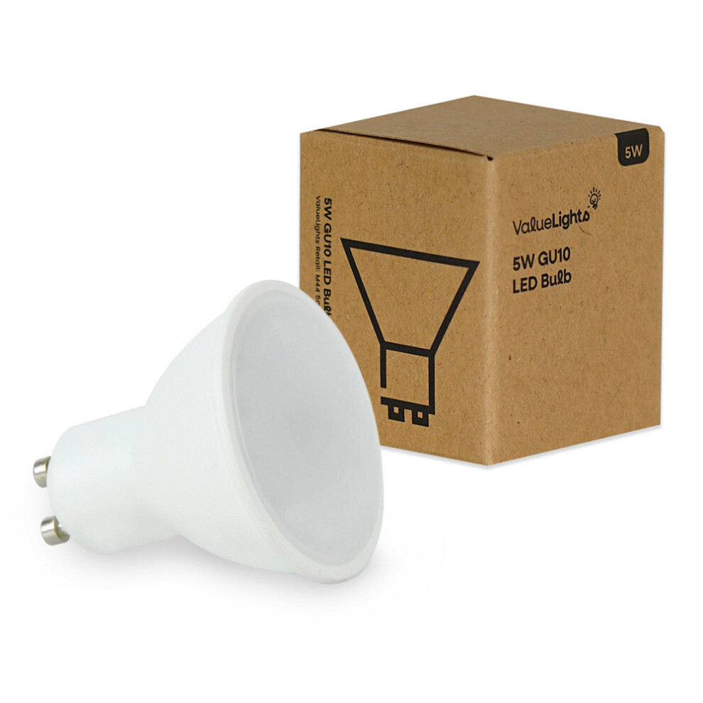 Pack of 20 Thermal Plastic 5w High Power Long Life 50w Replacement Energy Saving LED GU10 Frosted Lens Bulbs [6500K Cool White]