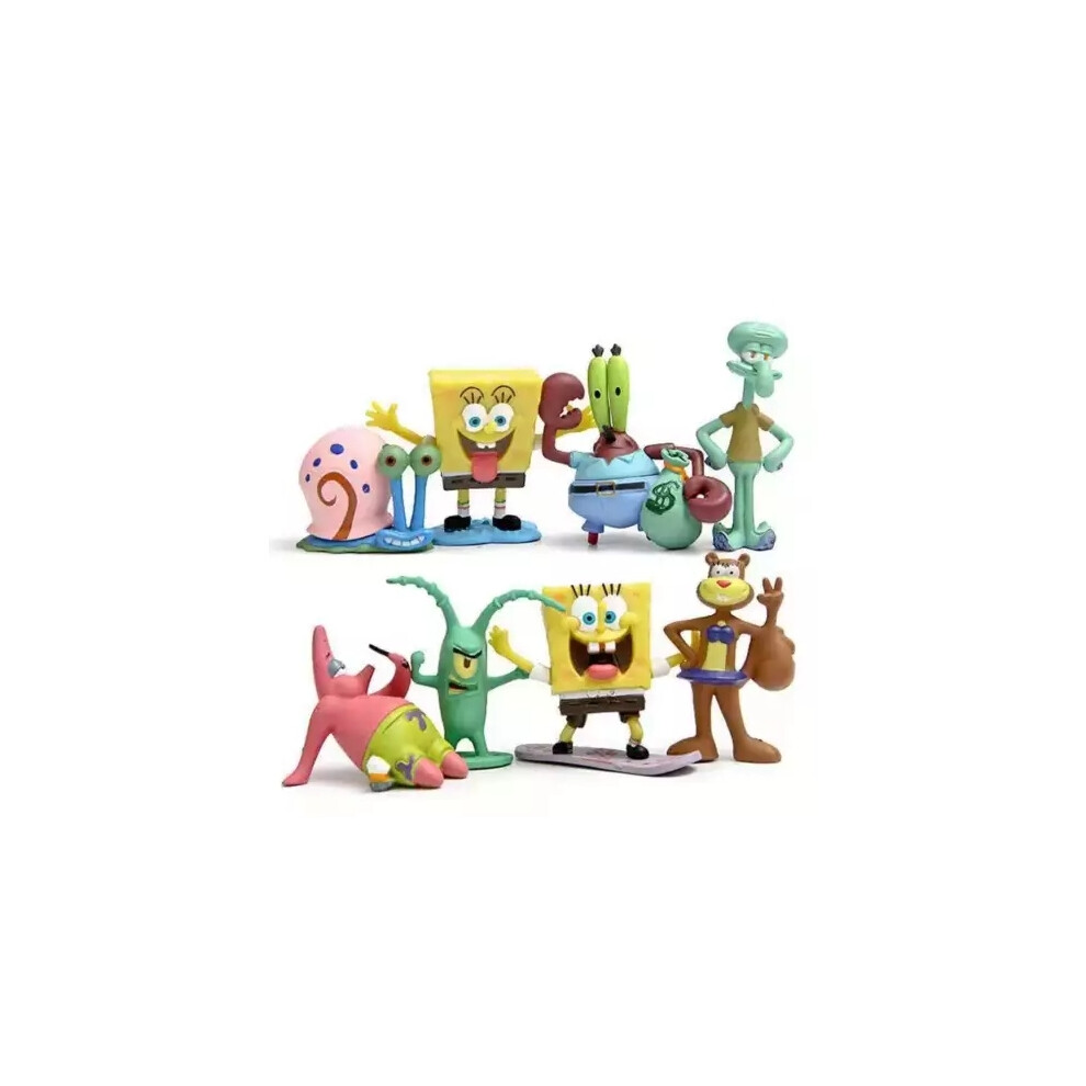 (8PCS) 6-14Pc Set SpongeBob SquarePants Action Figures Collectible Model Toys Kids Gift
