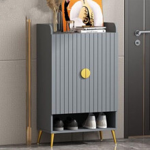 (Medium Grey Cabinet) Wooden Hallway Shoe Storage Cabinet Modern Hallway Large Display Storage Cabinet