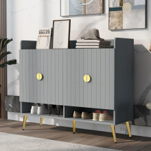 (Large Grey Cabinet) Wooden Hallway Shoe Storage Cabinet Modern Hallway Large Display Storage Cabinet