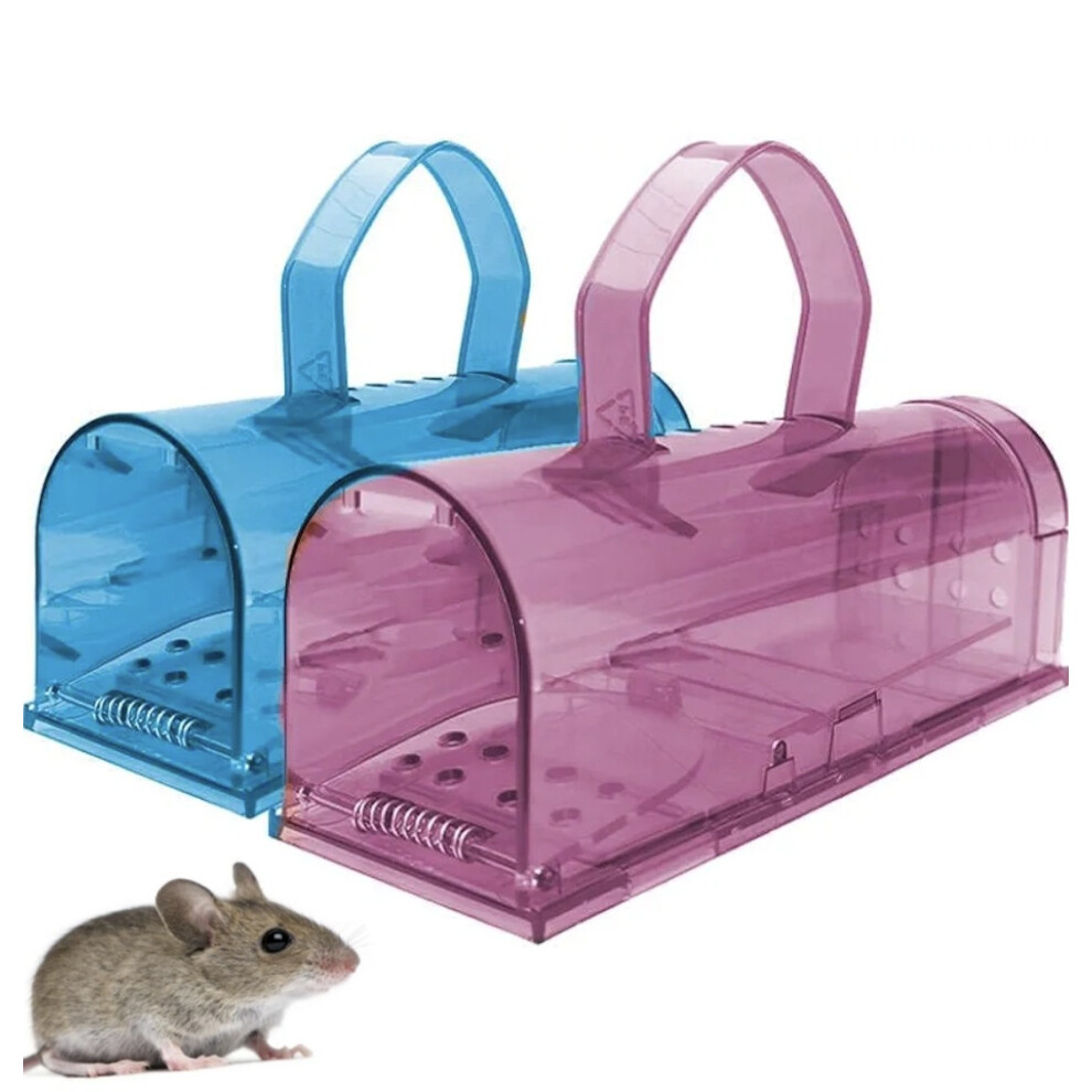 Reusable 2PCS Humane Mouse Traps, Safe Mice Rodent Catchers for Indoor