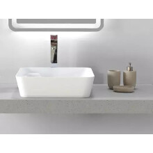 485mm Counter Top Basin Rectangle Ceramic Cloakroom Bathroom Sink Hand Wash UK