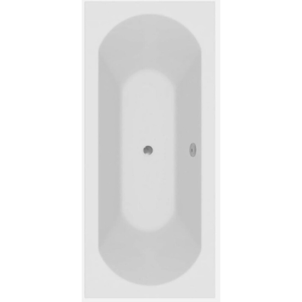 (Side Panel 1600Mm) Modern Bathroom Single & Double Ended Straight Bath Gloss White Acrylic Bathtub 5061068984676