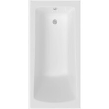 (Curved Single End 1700 x 700mm) Modern Bathroom Single & Double Ended Straight Bath Gloss White Acrylic Bathtub