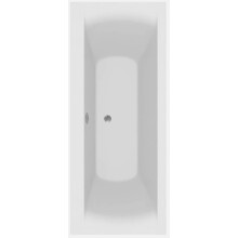 (Square Double End 1700 x 700mm) Modern Bathroom Single & Double Ended Straight Bath Gloss White Acrylic Bathtub
