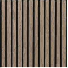 (Panel Grey Oak 2400x600mm) Acoustic 3D Timber Oak Slatted Wall Panel - 2400x600 - Natural Decor