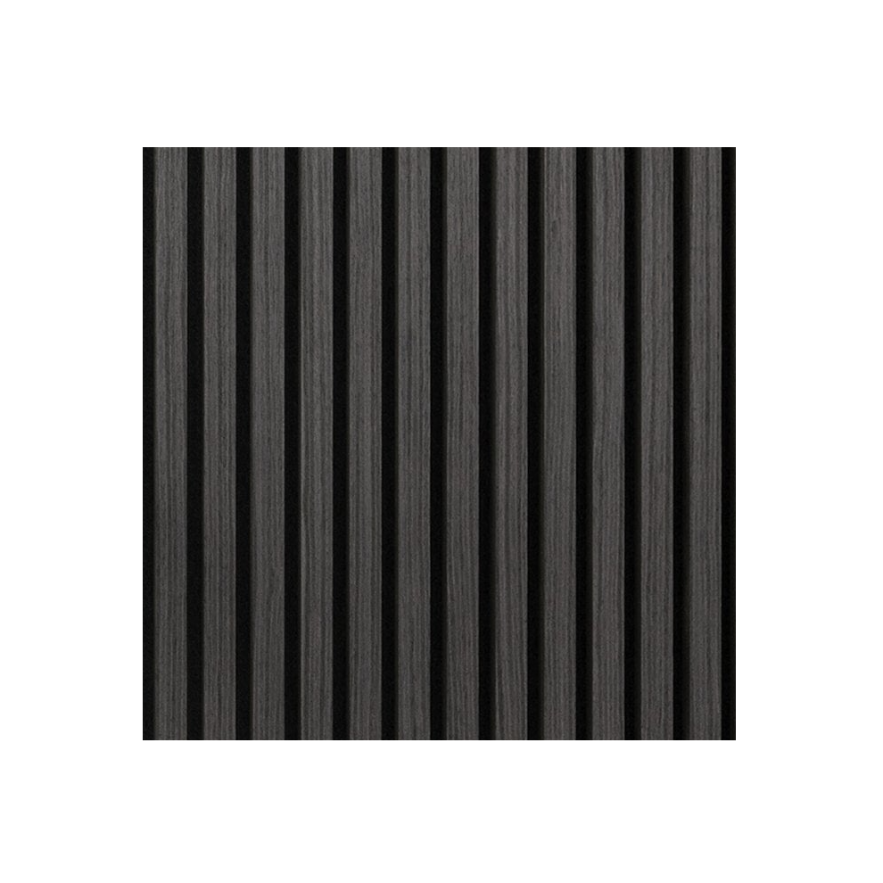 (Panel Black Oak 2400x600mm) Acoustic 3D Timber Oak Slatted Wall Panel - 2400x600 - Natural Decor