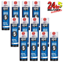 12 X U-Pol HIGH5 1K Ready For Use WHITE High Build Primer Paint 450ml UPOL