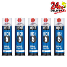 5 X U-Pol HIGH5 1K Ready For Use WHITE High Build Primer Paint 450ml UPOL