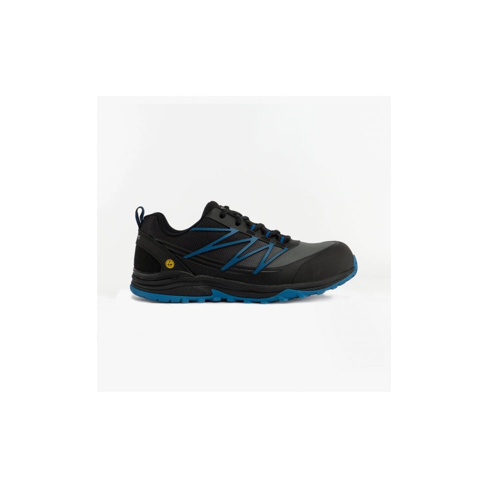 (UK 10, Black/Blue) Skechers Work 200046EC/GYRD PUXAL Mens Safety Trainers Grey/Red