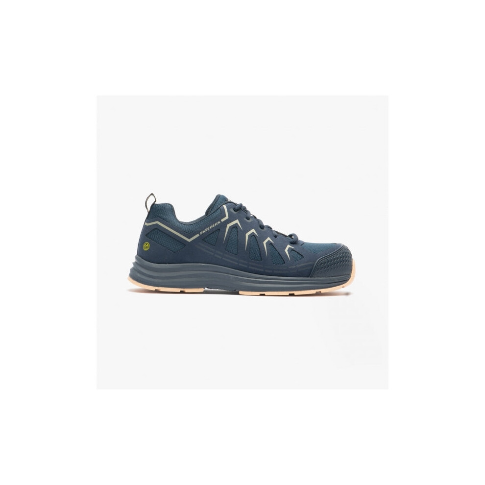 (UK 6.5, Navy/Tan) Skechers Work 200127EC/NVTN MALAD II Mens Safety Trainers Navy/Tan