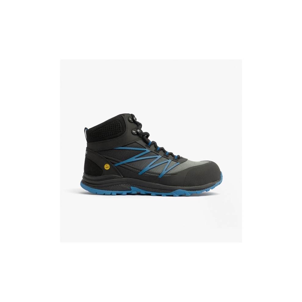 (UK 11, Black Blue) Skechers Work 200047EC/GYRD PUXAL-FIRMLE Mens Boots Grey/Red