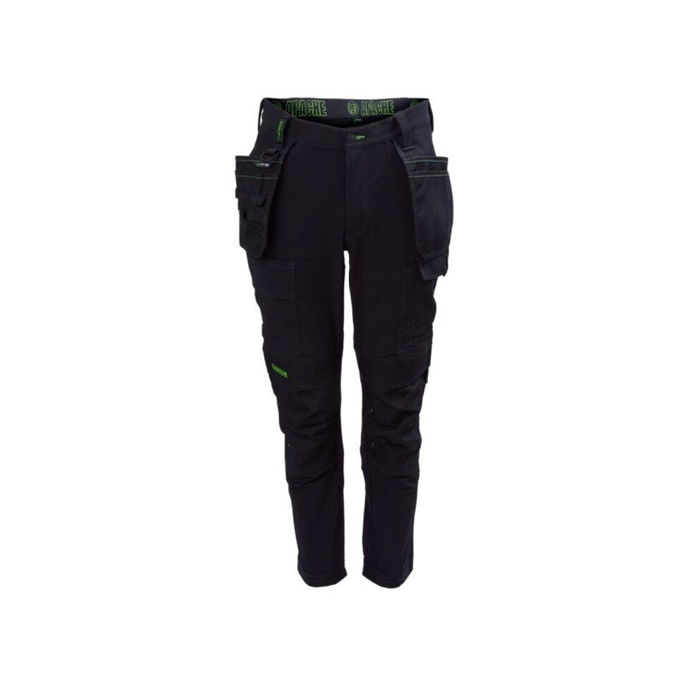 (L31/W40, Black) Apache Calgary Mens Trousers Grey Black 5055338426553