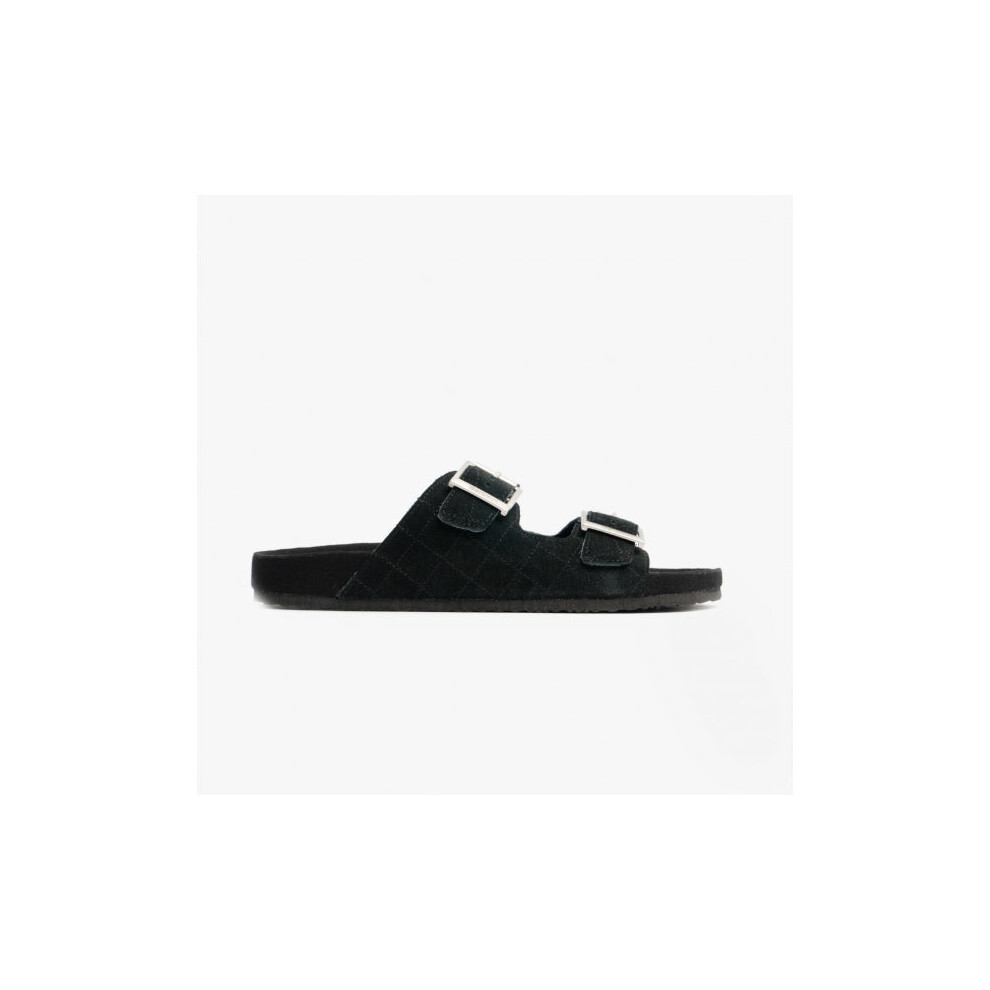 (UK 12, Black) Barbour EDDIE Mens Suede Mule Slippers Dark Grey