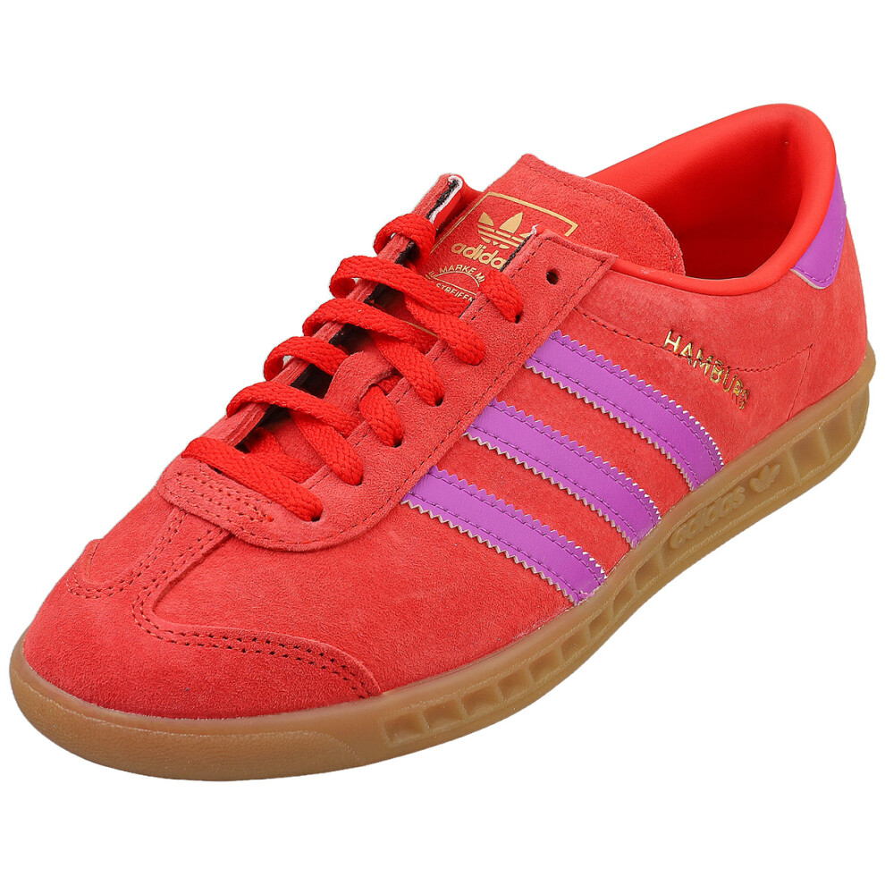 (5) adidas Hamburg Womens Fashion Trainers in Red Purple