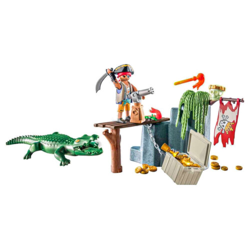 PLAYMOBIL PLAYMOBIL 71473 Pirates: Pirate with Alligator Starter Pack 1