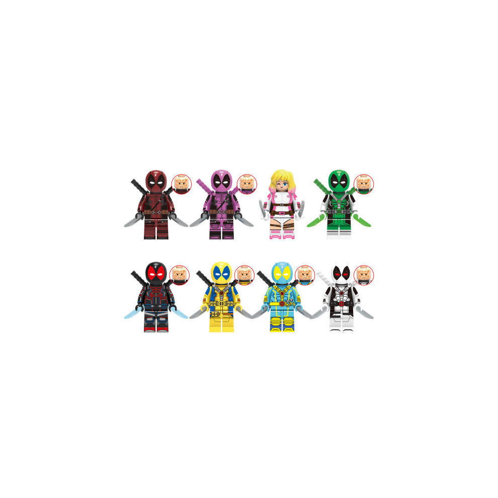 (8pcs-B) 8PCS Marvel Deadpool Avengers Super Heroes Mini Figures Fit Lego Venom