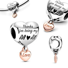 (Y030) 925 Sterling Silver Charms Family Love You Sister Mum Daughter Friend Fit Original Brand 1:1 Logo Bracelet Pendant DIY Jewelry Mom Gift
