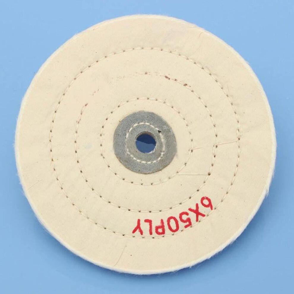 1pc 6&apos;&apos; 150mm White Cloth Buffing Polishing Wheel Buffer Polish Grinder Pad New