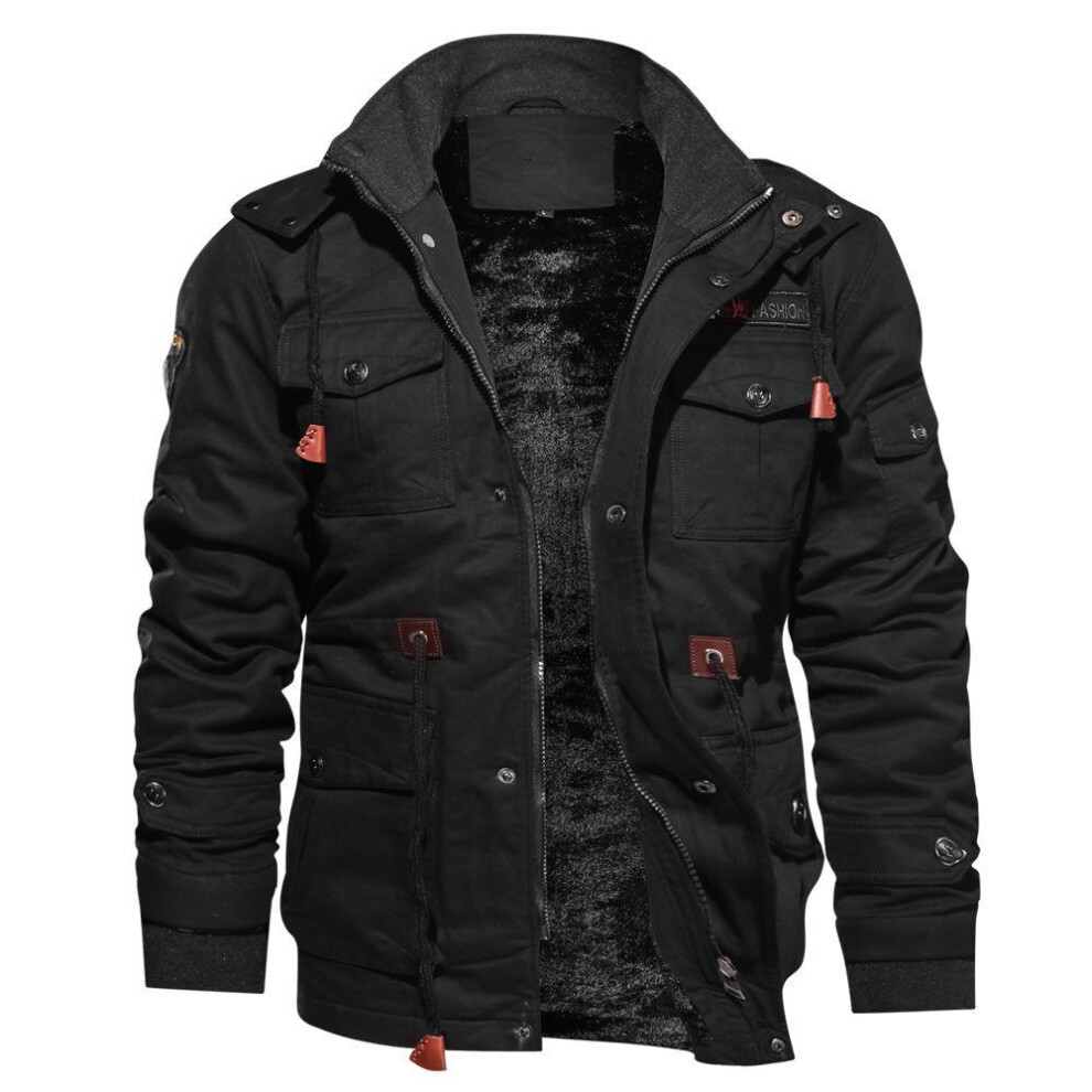 (black, XL) High Quality Men&apos;s Jacket Military Tactical Jacket Breathable Lightweight Jacket Trench Coat